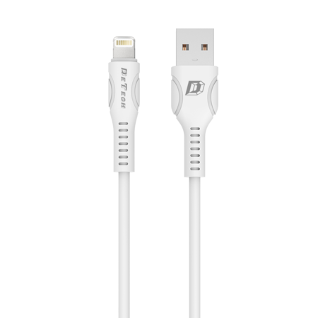 Datový kabel DeTech DE-C27i, lightning, bílý (iPhone 5/6/7/SE) - 1 m