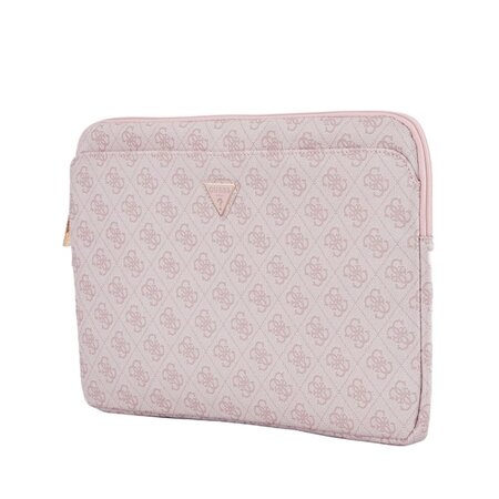 Guess PU 4G Triangle Logo Obal pro Notebook 14" - růžová