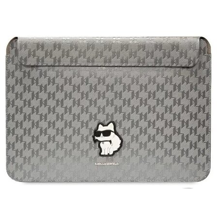 Karl Lagerfeld Saffiano Monogram Choupette Computer Sleeve 14" Silver