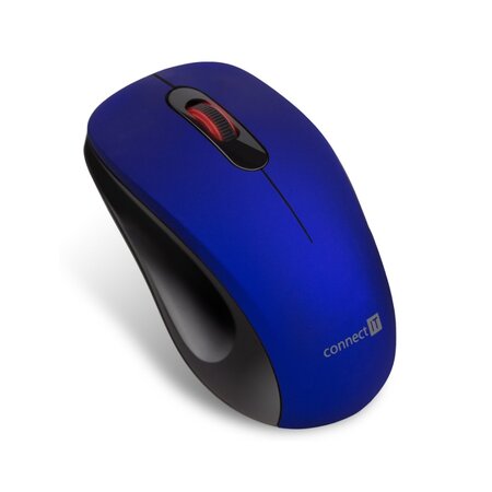 Connect IT MUTE bezdrátová optická tichá myš, USB (+1x AA baterie) - modrá