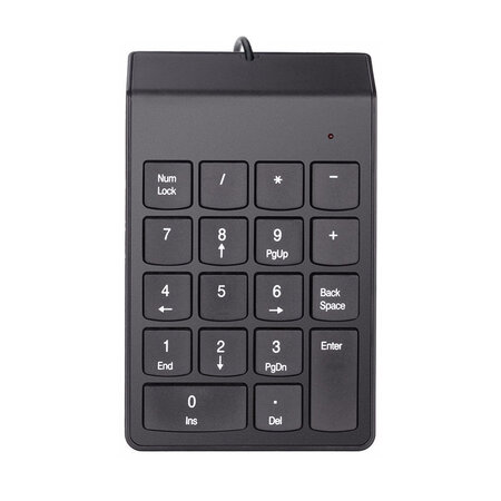 Drátová numerická klávesnice K2, USB, černá