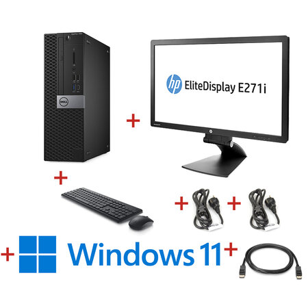 Multimediální PC sestava Dell OptiPlex 7050 MT Intel Core i5 / 16 GB RAM / 512 GB SSD / Windows 11 Prof. / 27" monitor
