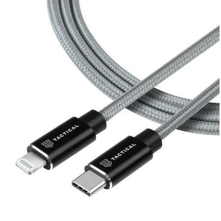 Tactical Fast Rope Aramid Cable USB-C/Lightning MFi 1m Grey