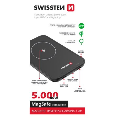 SWISSTEN POWER BANK 5000 mAh (kompatibilní s MagSafe)