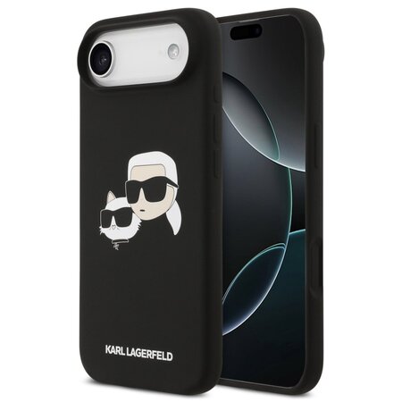 Karl Lagerfeld zadní kryt pro iPhone Air, Liquid Silicone Double Heads MagSafe - černá Karl Lagerfeld zadní kryt pro iPhone Air, Liquid Silicone Double Heads MagSafe - černá