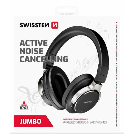 BLUETOOTH STEREO SLUCHÁTKA SWISSTEN JUMBO ANC ČERNÁ