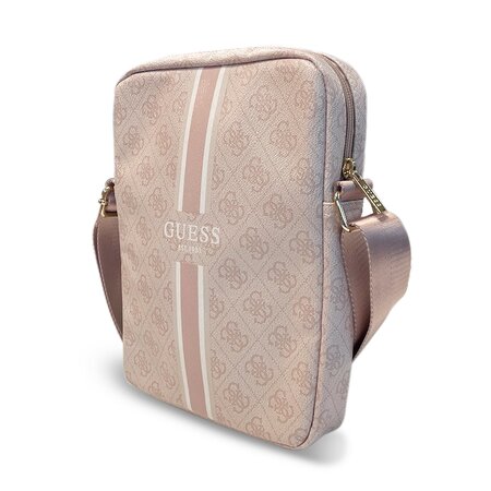 Guess PU 4G Printed Stripes Tablet Bag 10" Pink