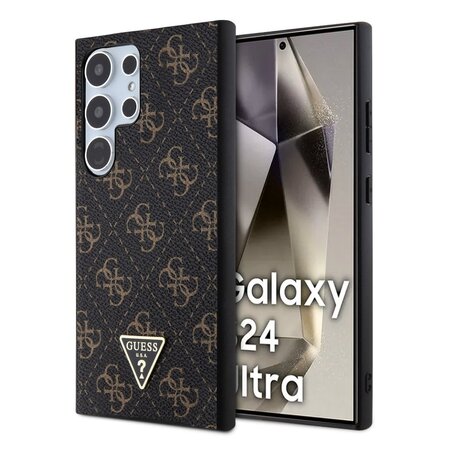 Guess PU Leather 4G Triangle Metal Logo Zadní Kryt pro Samsung Galaxy