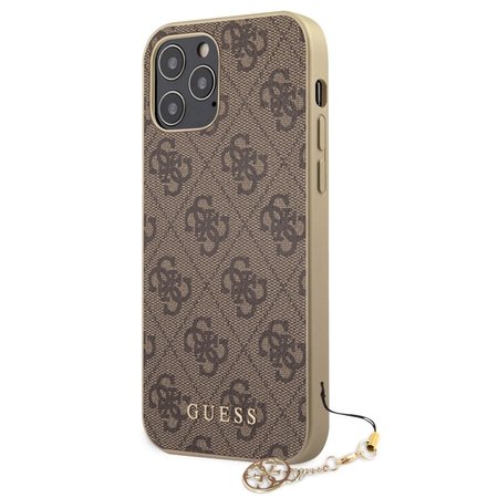 Guess 4G Charms Zadní Kryt pro iPhone 12 Pro Max 6.7 Brown