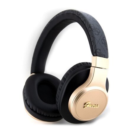 Guess PU Leather 4G Script Logo Bluetooth Stereo Headphone, černá