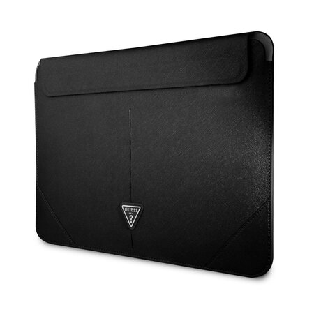 Guess Saffiano Triangle Metal Logo Computer Sleeve 13/14", černá