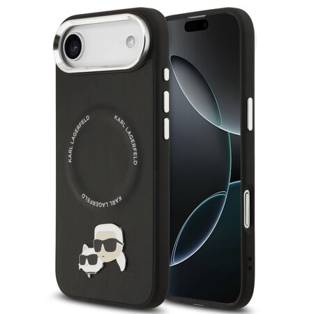 Karl Lagerfeld zadní kryt pro iPhone Air, PU K&Ch Heads Pins MagSafe - černá Karl Lagerfeld zadní kryt pro iPhone Air, PU K&Ch Heads Pins MagSafe - černá