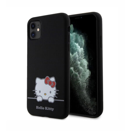 Hello Kitty Liquid Silicone Daydreaming Logo Zadní Kryt pro iPhone 11, černá