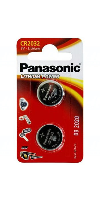 Baterie Panasonic CR2032, DL2032, BR2032, LM2032, KCR2032, KL2032, SB-T15, SR302, 3V, blistr 2 ks