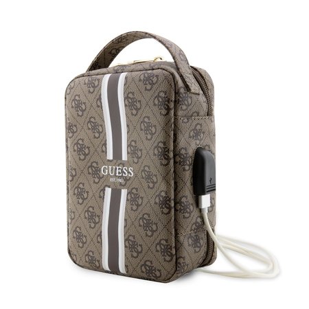 Guess PU 4G Printed Stripes Travel Universal Bag Brown