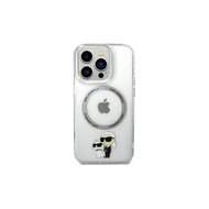 Karl Lagerfeld IML Karl and Choupette MagSafe Zadní Kryt pro iPhone 15 Pro Průhledná