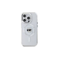 Karl Lagerfeld IML Karl Head Metal Frame MagSafe Zadní Kryt pro iPhone 15 Pro Průhledná