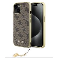 Guess 4G Charm Zadní Kryt pro iPhone 15 Brown