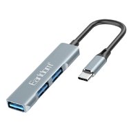 USB hub Earldom ET-HUB10, Type-C, 3 porty, USB 3.0, šedý