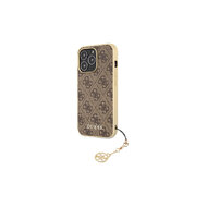 Guess 4G Zadní Kryt s přívěskem pro iPhone 13 Pro Hnědá