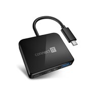 Connect IT USB-C hub, 3v1 (USB-C,USB-A,HDMI) - černá