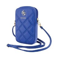 Guess Zip Quilted 4G Phone Bag Blue