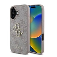 Guess PU 4G Metal Logo Zadní Kryt pro iPhone 16 Plus Pink