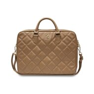 Guess PU Quilted 4G Metal Logo Computer Bag 15/16" Brown