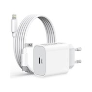 AINPOW Rychlonabíječka pro iPhone, 20W Adaptér + kabel 2m lightning, bílá