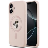 Karl Lagerfeld zadní kryt pro iPhone 17, Liquid Silicone K&Ch MagSafe - růžová