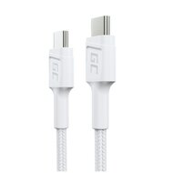 Green Cell Bílý kabel USB-C typu C 30 cm Green Cell PowerStream, napájení 60 W, rychlé nabíjení 3.0 Green Cell Bílý kabel USB-C typu C 30 cm Green Cell PowerStream, napájení 60 W, rychlé nabíjení 3.0