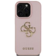 Guess PU Grained 4G Metal Logo Zadní Kryt pro iPhone 16 Pro Max Růžová Guess PU Grained 4G Metal Logo Zadní Kryt pro iPhone 16 Pro Max Růžová