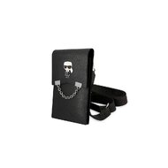 Karl Lagerfeld Saffiano Metal Ikonik Wallet Phone Bag Black