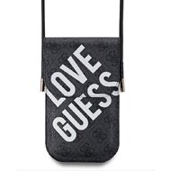 Guess PU 4G Big Love Logo Taška na Telefon Black