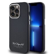 Karl Lagerfeld Grained PU Hotel RSG Zadní Kryt pro iPhone 14 Pro Black