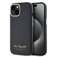 Karl Lagerfeld Grained PU Hotel RSG Zadní Kryt pro iPhone 15 Black