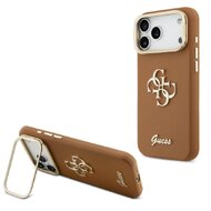 Guess zadní kryt pro iPhone 17 Pro Max, PU Grained 4G Logo Stand Camera Frame - hnědá Guess zadní kryt pro iPhone 17 Pro Max, PU Grained 4G Logo Stand Camera Frame - hnědá