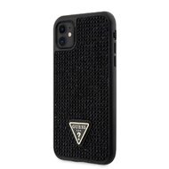 Guess Rhinestones Triangle Metal Logo Kryt pro iPhone 11 černý