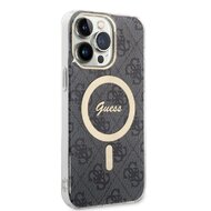 Guess IML 4G MagSafe Zadní Kryt pro iPhone 15 Pro Max Černý