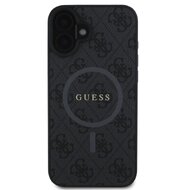 Guess PU Leather 4G Colored Ring MagSafe Zadní Kryt pro iPhone 16 Černá Guess PU Leather 4G Colored Ring MagSafe Zadní Kryt pro iPhone 16 Černá