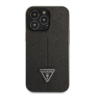 Guess PU Saffiano Triangle Zadní Kryt pro iPhone 13 Pro Black