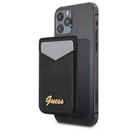 Guess Saffiano Cardslot Metal Logo černá