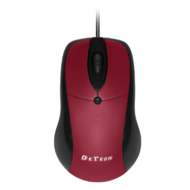 DeTech Optická drátová myš - červená