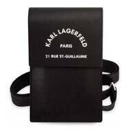 Karl Lagerfeld Saffiano Rue Saint Guillaume Wallet Phone Bag Black