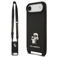 Karl Lagerfeld zadní kryt s popruhem pro iPhone Air, Saffiano Metal K&C - černá