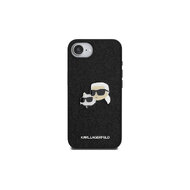 Karl Lagerfeld Fixed Glitter Metal K&CH Zadní Kryt pro iPhone 16e Černá