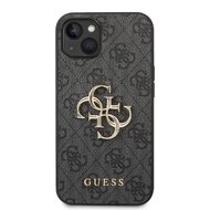 Guess PU 4G Metal Logo Zadní Kryt pro iPhone 14 Grey