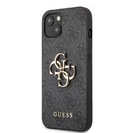 Guess PU 4G Metal Logo Zadní Kryt pro iPhone 13 Grey