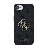 Guess PU 4G Metal Logo Zadní Kryt pro iPhone 16e Šedá