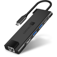 Connect IT USB-C hub, 5v1 (USB-C,2xUSB-A,HDMI,RJ45) - černá